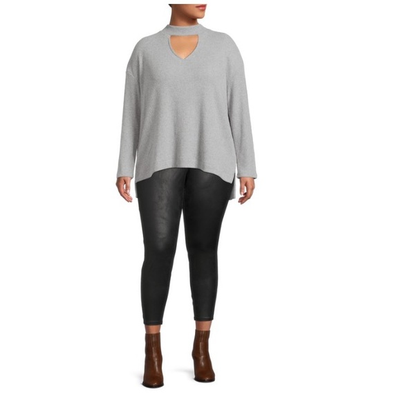 Terra Sky black faux leather leggings in plus size 3XL - Picture 9 of 9